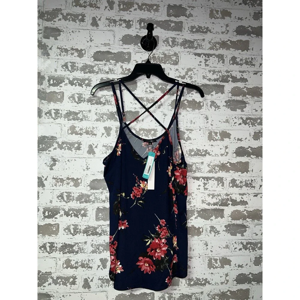 NWT! Papermoon Basima Back Detail Knit Top - Navy Blue Floral Print - Size XL - Picture 1 of 5